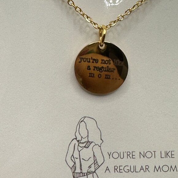 Plunder Design Gold-Plated "Cool Mom" Necklace With Floral Gift Box - Picture 2 of 6